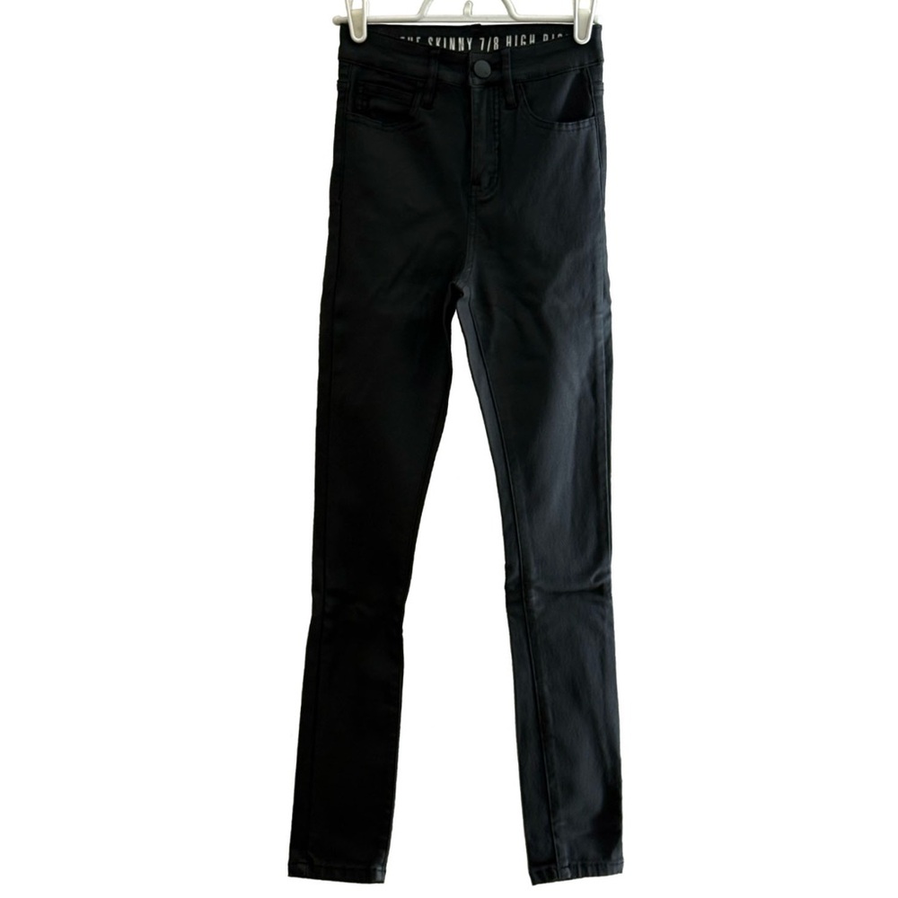 Cotton On The Skinny 7/8 High Rise Coated Jeans Black
